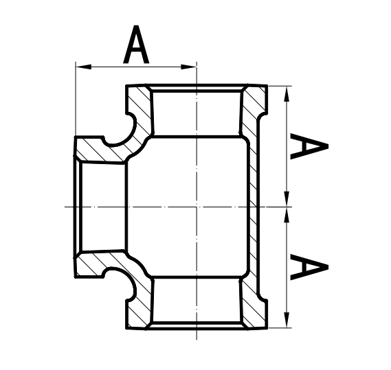 ANSI Standard Black Paint Malleable Iron Tee 3 Way Pipe Fitting Square Head Code 0