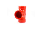 Red Epoxy Ductile Iron Grooved Pipe Fittings Grooved Mechanical Tee 1&quot; - 24&quot;