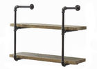 Rustic Wall Mounted Metal Hung Bracket Diy Storage Shelving Floating Industrial Pipe Bookshelf With Wood