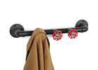 3 Hook Industrial Pipe Coat Rack Malleable Iron Material 3/8”- 4”Size