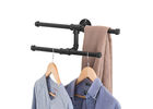 Black Malleable Iron Pipe Industrial Pipe Coat Rack Wall Mounted 2 Tier Hanging Garment Rack