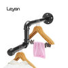 Wall Mounted Industrial Pipe Coat Rack Black Iron Pipe Flange 3/8&quot; - 4&quot; Home Decoration