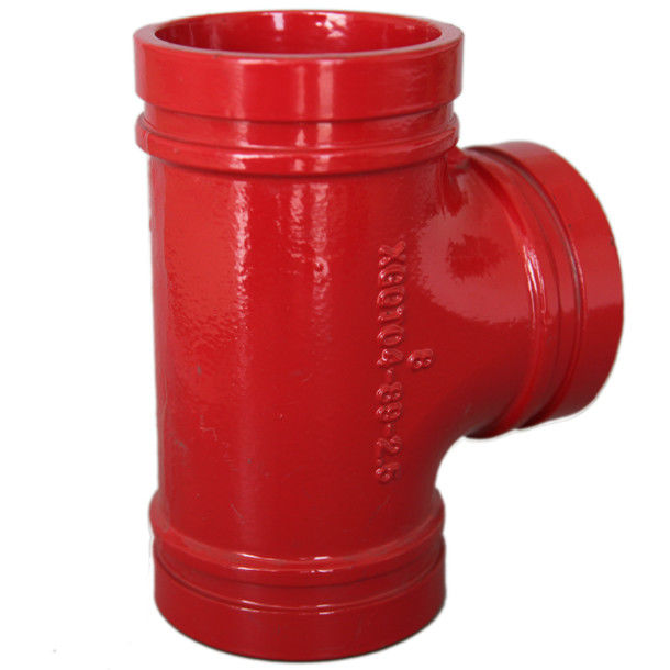 buy Anti Rust Ductile Iron Pipe Fittings Grooved Plumbing T Joint / Water Pipe T Joint online manufacturer