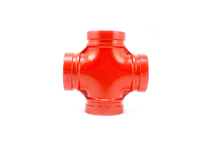 Rigidity Ductile Iron Water Main Fittings , Four Way Pipe Fitting Grooved Pipe Joint