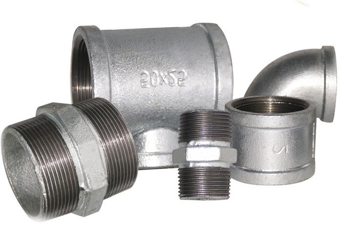 White Color Malleable Iron Pipe Fittings Metal Pipe Coupling Female Connection