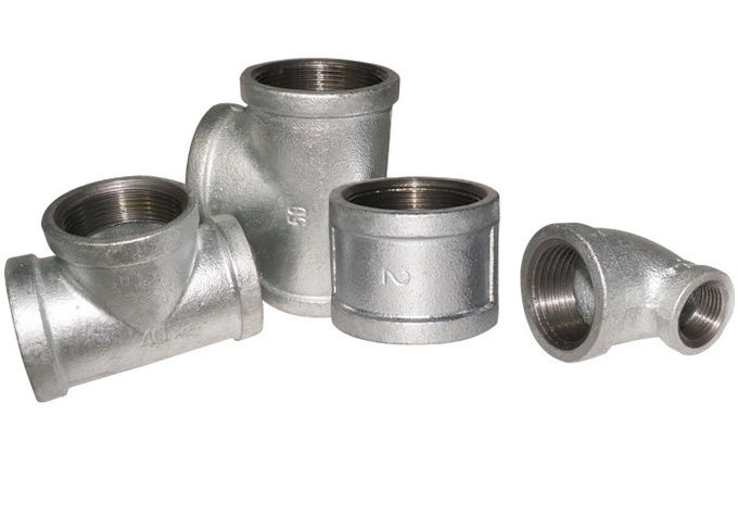 1/2"-6" White Color Malleable Iron Pipe Fittings Galvanized Surface 0