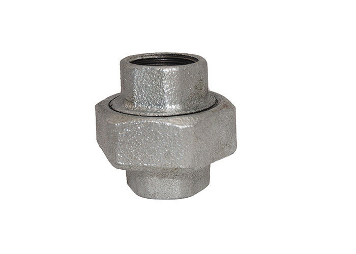 China 2-1/2&quot; Size White / Black Pipe Union Fitting , Flat Seat Gas Pipe Union Malleable Iron factory