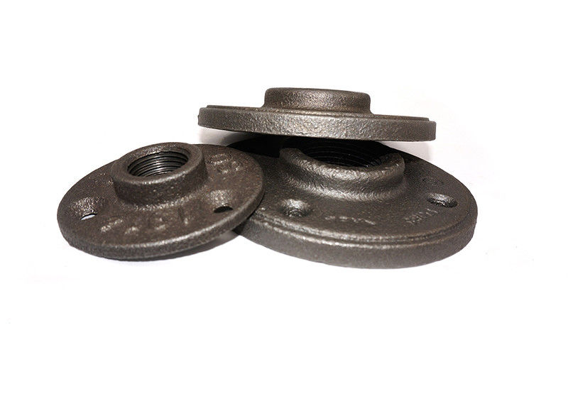buy 1/2 Inch Malleable Iron Floor Flange / Malleable Iron Fittings Shelving Retro Sandblasted online manufacturer