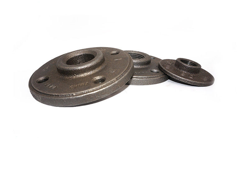 Customized Npt Malleable Cast Iron Fittings / 3/4 Inch Black Malleable Floor Flange