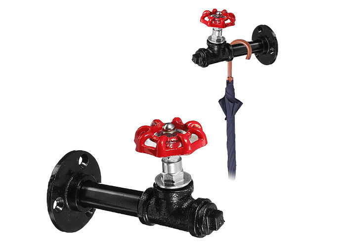buy DIY Black Industrial Pipe Coat Rack , Portable Clothes Rack For Home Decoration online manufacturer