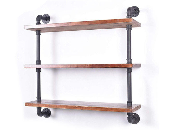 Furniture Carbon Steel Industrial Pipe Bookshelf Customized Color For Office / Bathroom