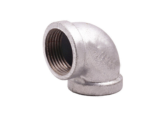 China High Precision Galvanised Plumbing Fittings 1/2 Npt 90 Degree Elbow Silver Color factory