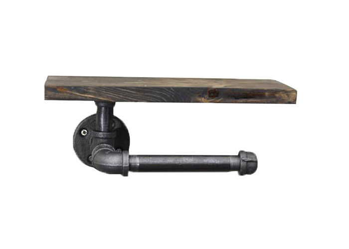 Black Iron Floor Flange Industrial Pipe Toilet Paper Holder 3/4 Inch ISO9001