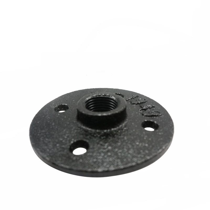 buy Decorative Black Malleable Iron Floor Flange Four Holes For Shelf online manufacturer