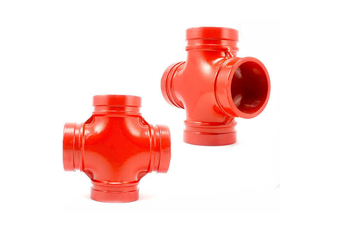 DIN Standard Ductile Iron Water Pipe Fittings Grooved Plumbing Cross OEM Available