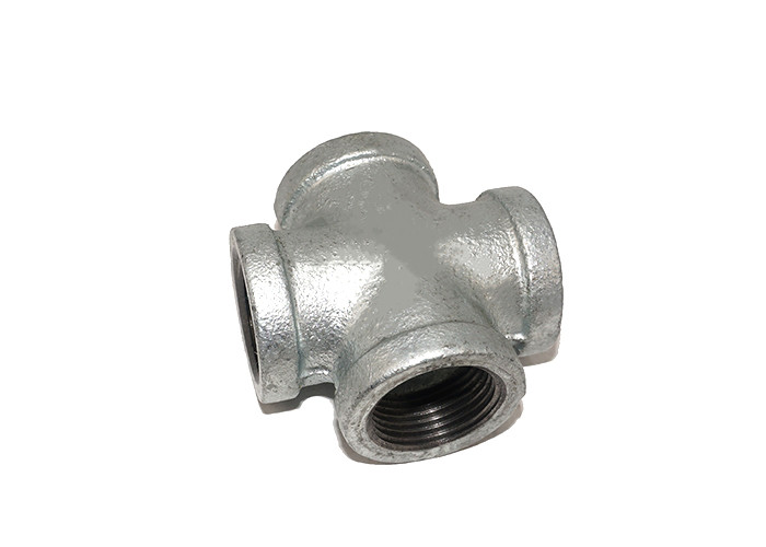 Galvanized Plumbing Pipe Fittings , 3 4 Black Pipe Cross Tube Connector