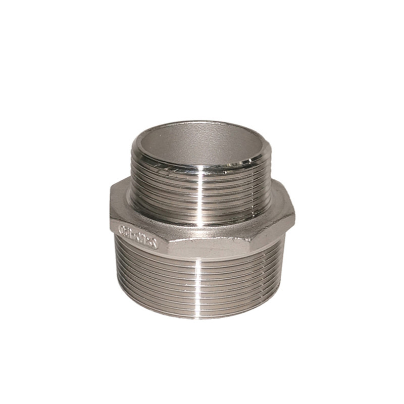 Water Supply Stainless Steel Pipe Fittings Female Threads Hex Nipple